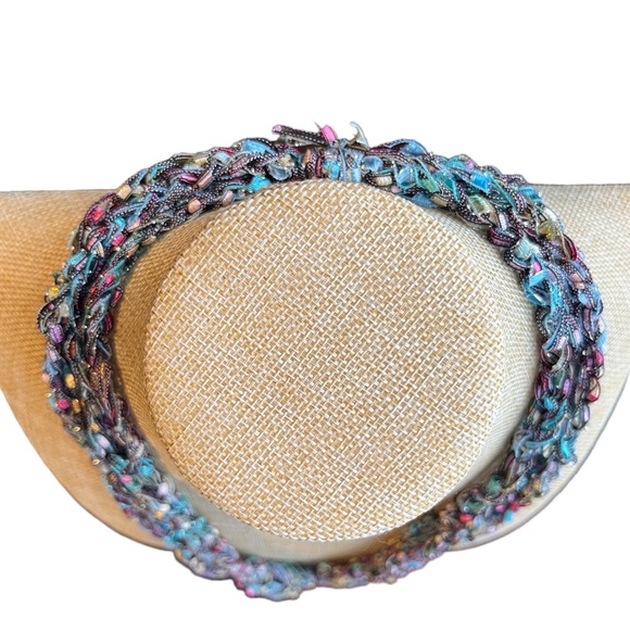 Handmade Bohemian Trellis Yarn Charm Pendant Necklace - Picture 2 of 12